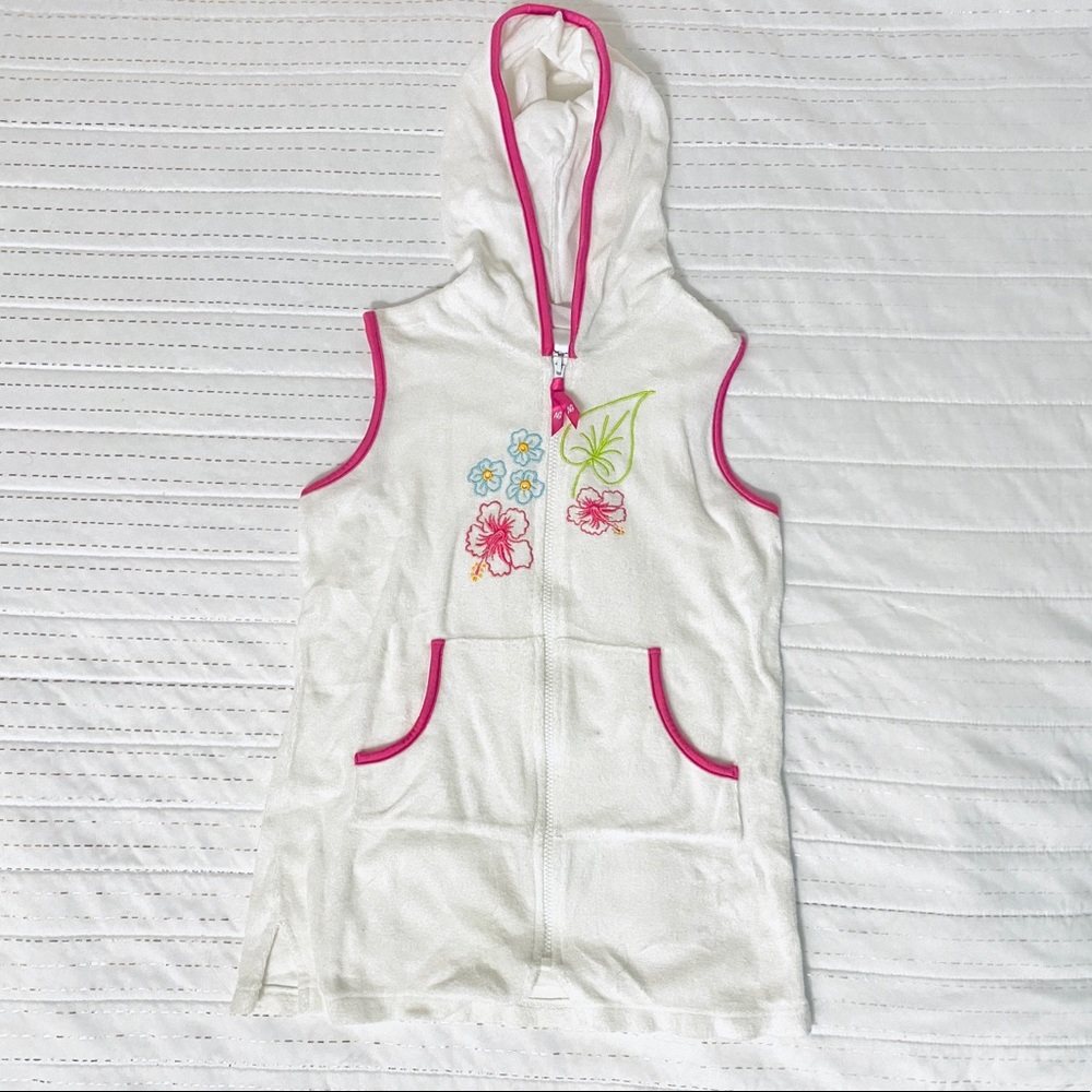 VINTAGE American Girl White Hooded Cover Up